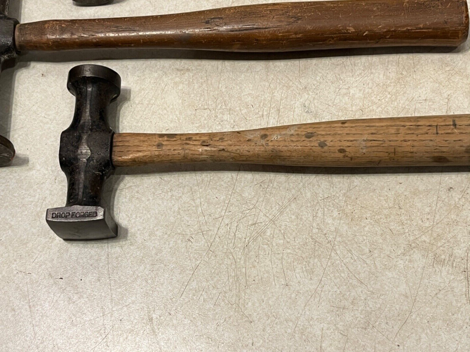 Lot of 3 Vintage Auto Body Hammers Fairmount 160G, Craftsman Pick
