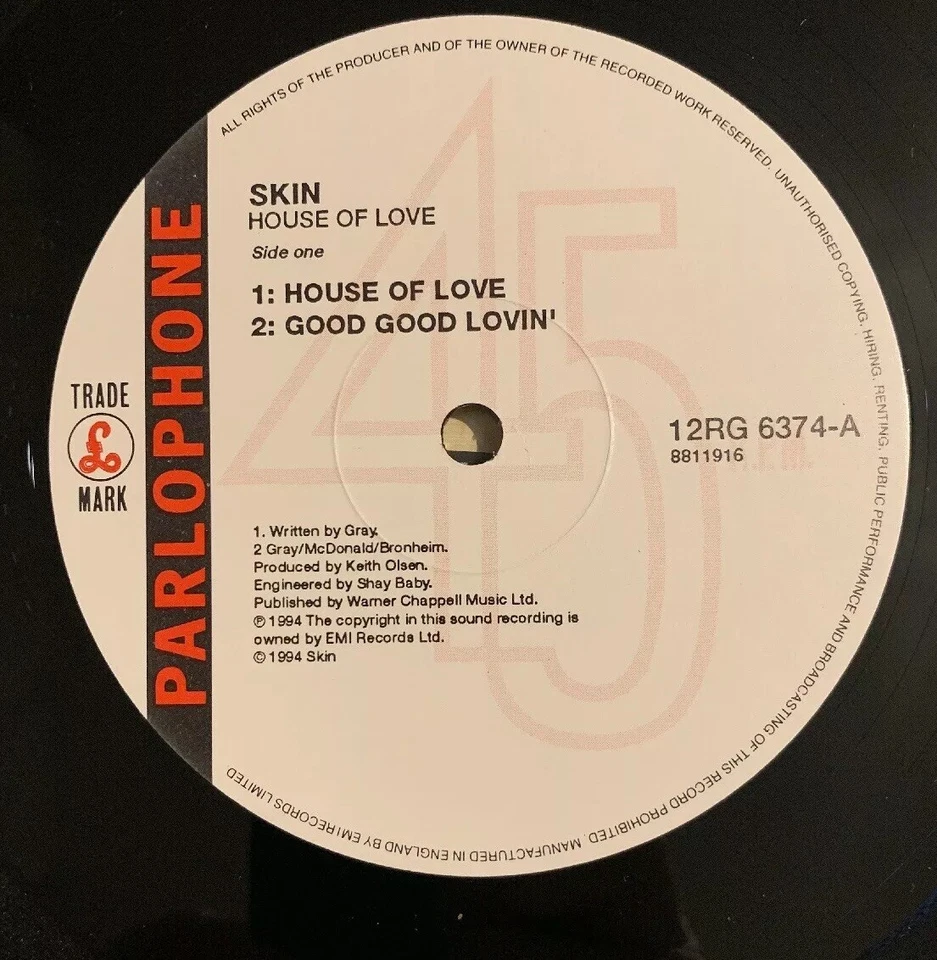 SKIN - House Of Love Vinyl 12" EP Gatefold Sleeve Rare Record Nr Mint Con - Image 3 of 4