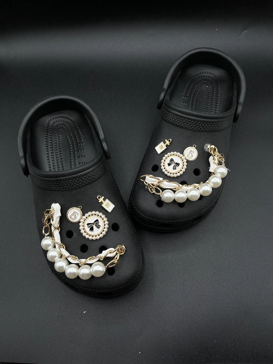 White Pearl Designer Crocs Chain Charms Or Similar Shoe. Shoe Chain Charm