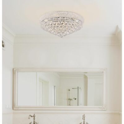 Crystal Flush Mount Chandelier Dining Room Foyer Bedroom 12 Light Fixture 24''