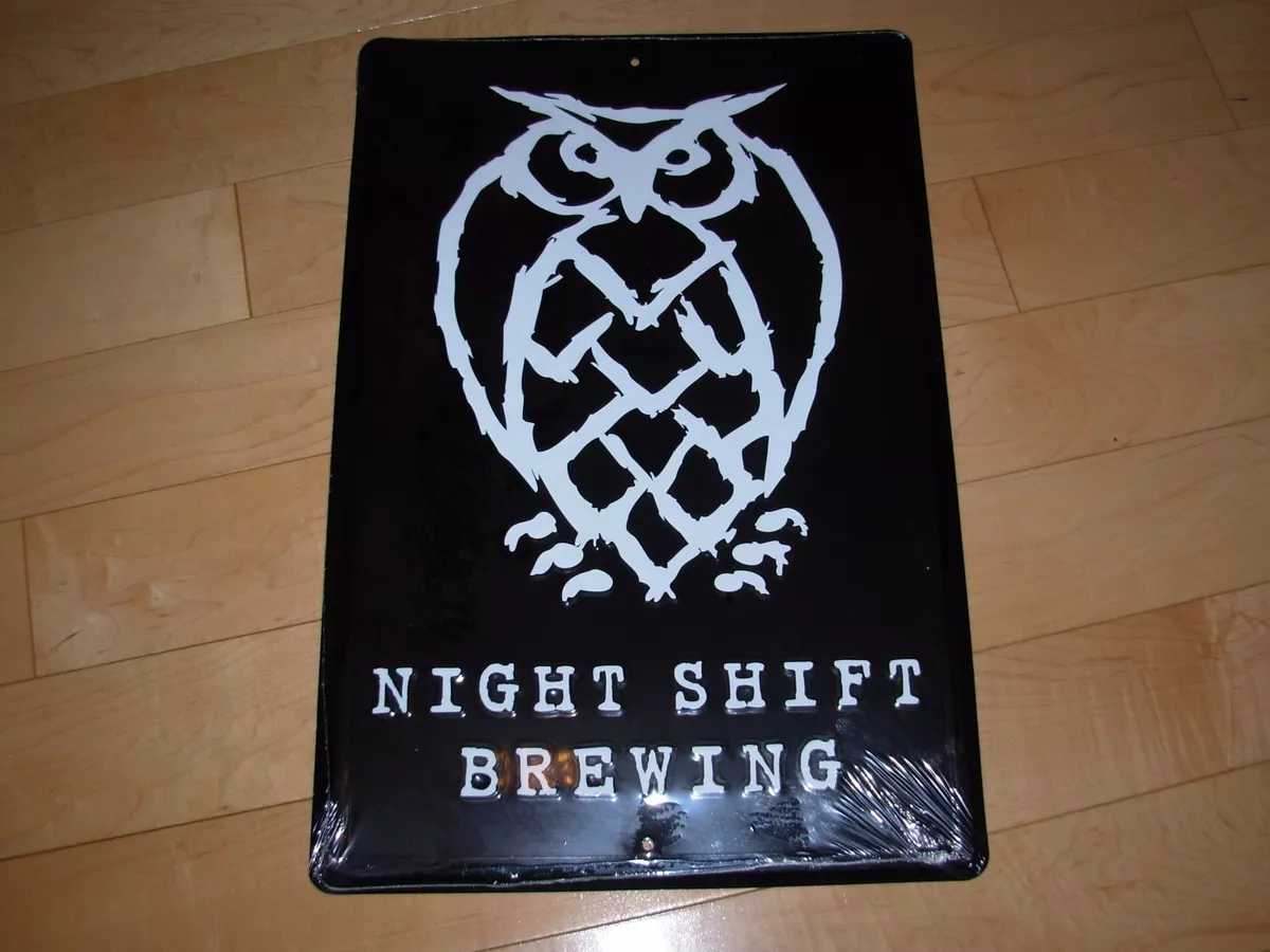 NIGHT SHIFT BREWING METAL TIN TACKER SIGN CRAFT BEER MA