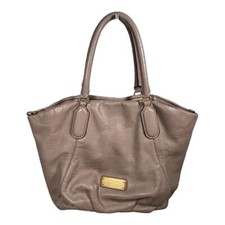 MARC by Marc Jacobs Classic Q Fran Satchel Bag Pebbled Leather Cement Gray