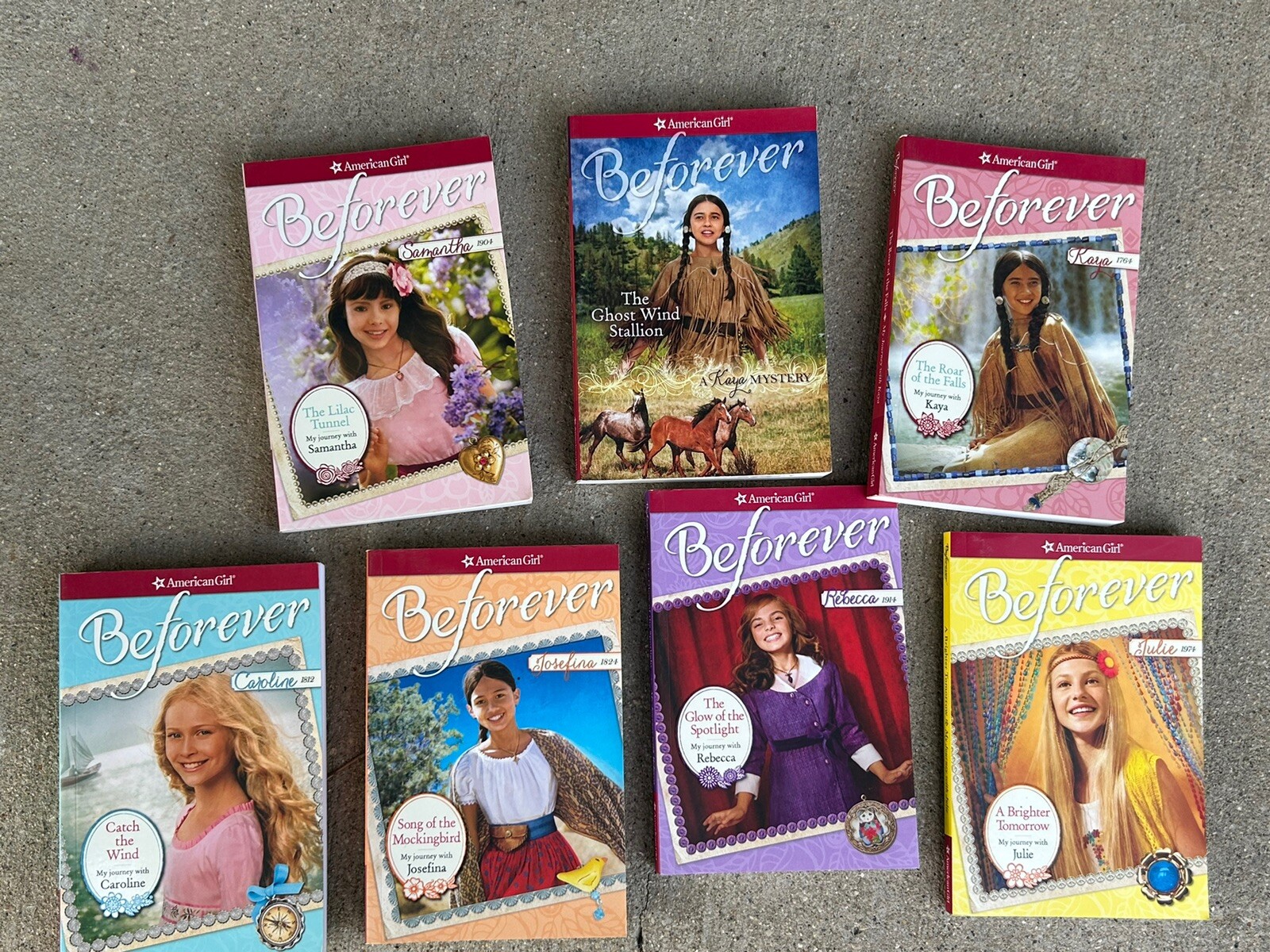 7 Beforever American Girl Mystery Books Rebecca,  Kaya, Julie, Samantha