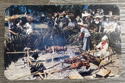 P.R. Lechon Asado - Whole Roast Pig on a spit PUERTO RICO Vintage ...