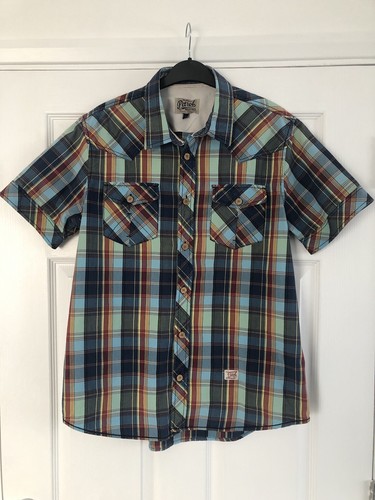 Petrol Mens Checked Short Sleeve Cotton Check Shirt Size XL VGC - Picture 2 of 7