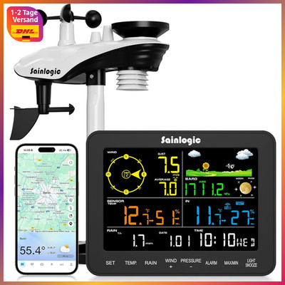 Wetterstation 12-in-1 WLAN Digital mit Regenmesser 24/7 App Warnungen 2 Jahre
