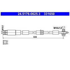 2x Bremsschlauch vorne für VW Polo 6 AW1 T-Cross C11 Taigo CS1 | 24023430
