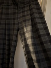Cider Women Plaid Pants Wool Blend Size L Wide Leg High Rise