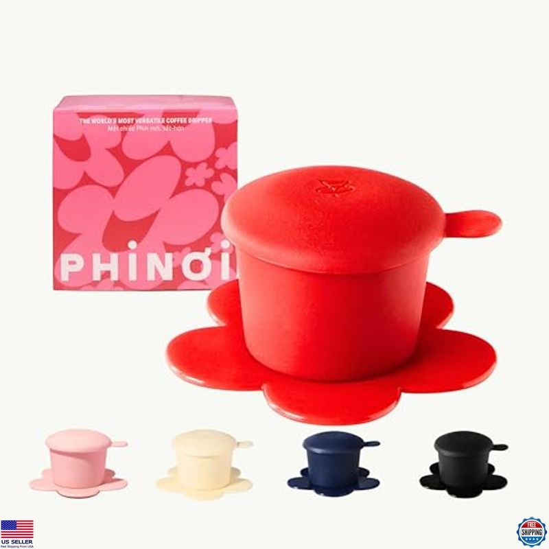Vietnamese Phin Coffee Dripper – Red Single Cup Maker for 1-2 Servings, Reusable
