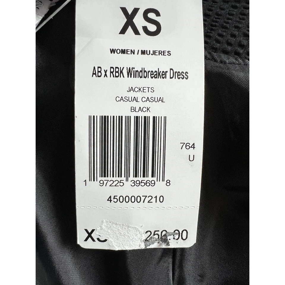 ANINE BING X REEBOK WOMENS XSMALL WINDBREAKER JACKET CINCH WAIST BLACK GRAY NEW - Image 4 of 4