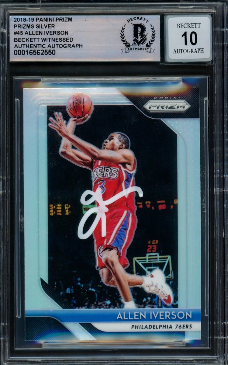 Panini Allen Iverson Basketball Autographed Sports Trading Cards 