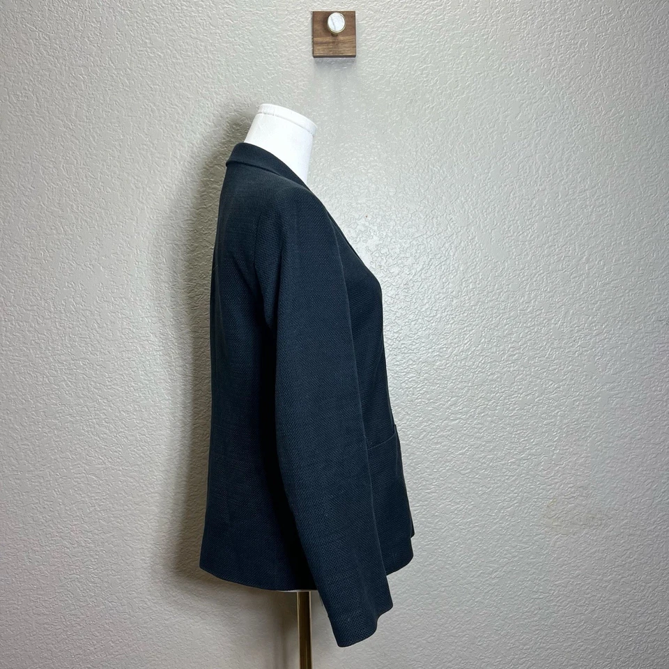 Blazer Anne Klein 2 Trajes Mujer Manga Larga Pico Azul Pequeño Talla 6P Bolsillos Foto 2 de 4