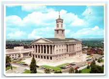 State Capitol Nashville TN Aerial Exterior Street View Cars Postcard 