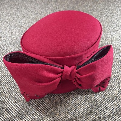Retro Whittall & Shon Fuchsia Pink Wool Pillbox Hat Designer  display picture 1