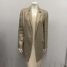 Chico's 100 Linen Boyfriend Jacket Gold Shimmer NWT 159.00 Size 1
