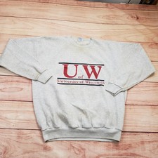 Vintage Wisconsin Badgers Sweatshirt Mens XL Gray NCAA Crewneck Football 90s