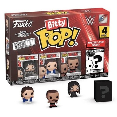 WWE Funko Bitty Pop Undertaker Batista British Bulldog Mystery 4 Pack sortiert