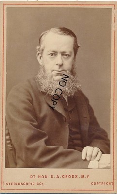 Antikes CDV-Porträt   Rt Hon R.A. Cross M.P. ca. 1870-1880 X93