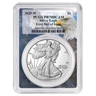 2025-W $1 1-oz Proof American Silver Eagle PCGS PR70DCAM FDOI Eagle Frame