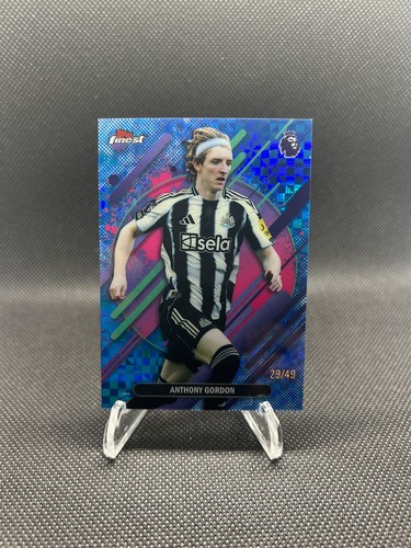 Anthony Gordon 2025-26 Topps Finest Premier League Rare Blue Checkerboard /49
