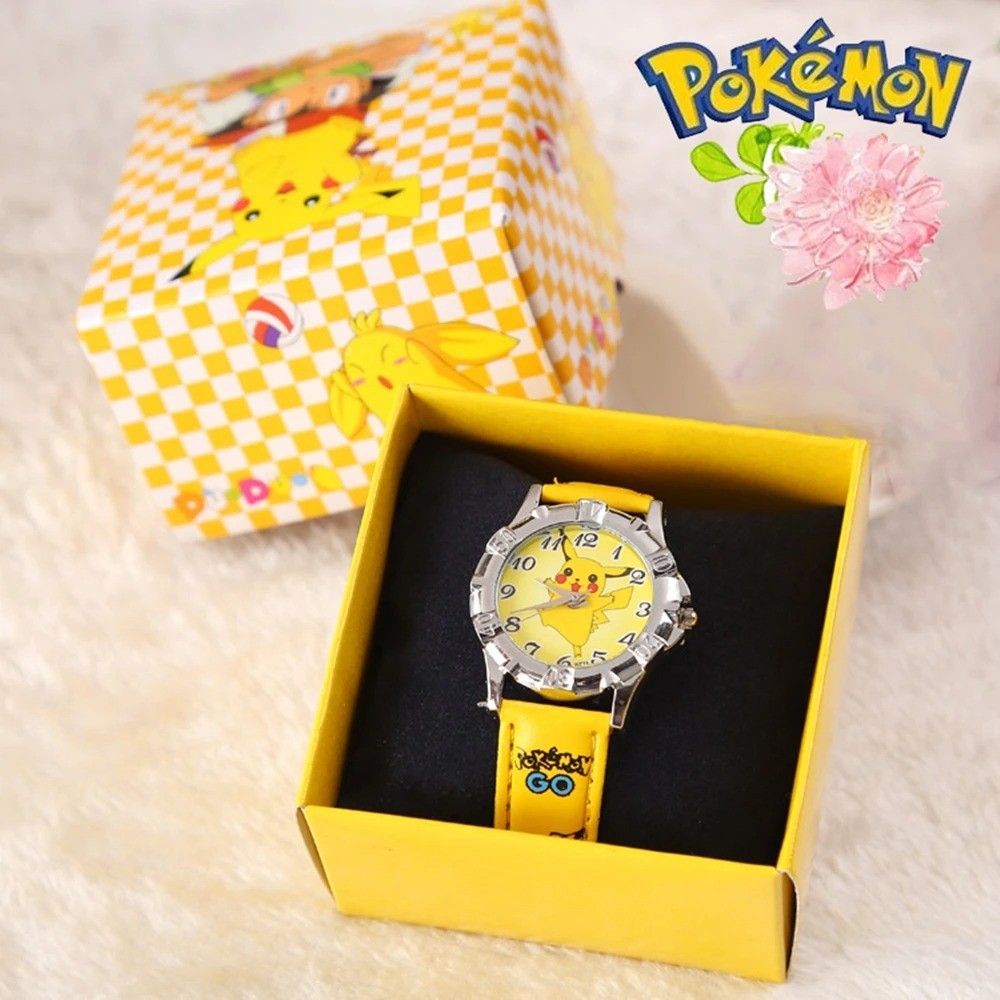 Pokemon Pikachu reloj de silicona niños muñeca de cuarzo figura de dibujos