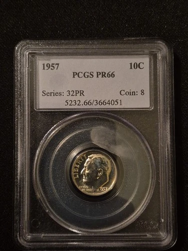 1957 Roosevelt Silver Dime PCGS PR66 Series 32PR