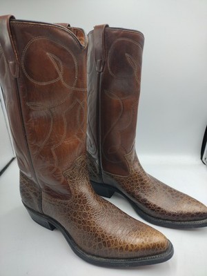 Vintage Wrangler leather boots Made in USA 8B Women s Cowboy Western Brown