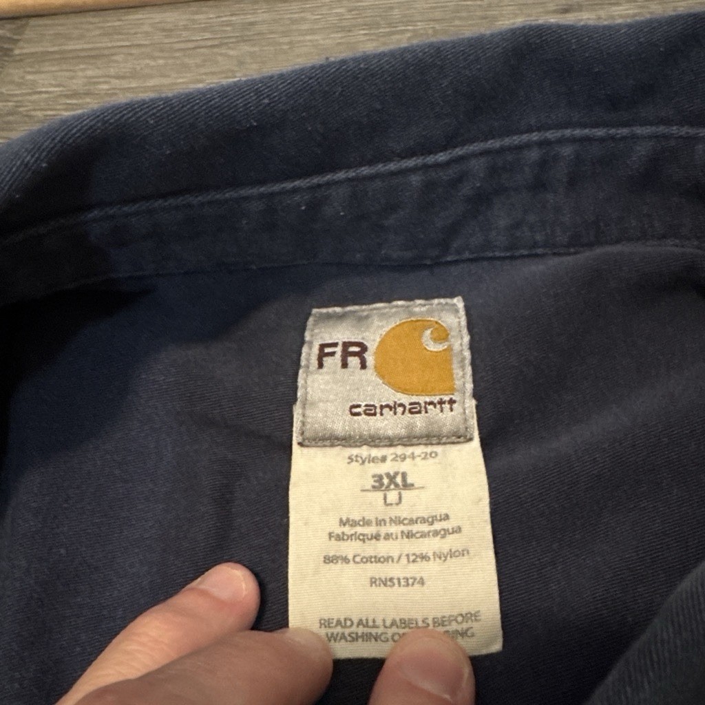 Carhartt FR 3XL Flame-Resistant Button Up Shirt Navy 294-20 Bundle Of 3 Nice image 7