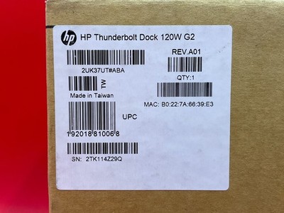HP Thunderbolt Dock G2 Docking Station 120 watt 2UK37UT#ABA   ️  ️ BRAND NEW
