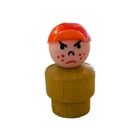 Vintage Fisher Price little people wood yellow mad boy/bully red cap