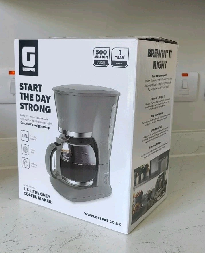 GEEPAS 750ml Filter Coffee Machine, Coffee Maker For Instant Coffee, Espresso
Opens in a new window 