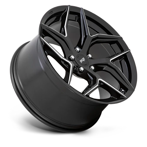 Juego de 4 ruedas fresadas negras brillantes 20x10,5 Nicho M266 TORSION 5x115 (20 mm) Foto 2 de 4