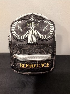 Beetlejuice Mini Belt Backpack /Keychain Black Buckle Down -Warner Bros 5''
