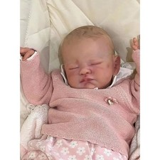19 Inch Lifelike 3D Soft Cloth Body Newborn Reborn Baby Doll August Sleeping