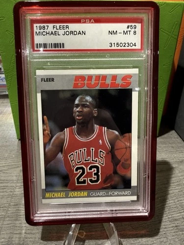 1987 Fleer Michael Jordan #59 Chicago Bulls PSA 8 Base Set Basketball Card