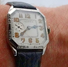 1920's Illinois “Canby” Art Deco Wristwatch–Running–New Old Stock Dial & Crystal