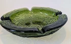 Vintage  MCM 1960's Anchor Hocking Soreno Birds Nest Ashtray Green Retro