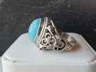 925 Sterling Silver Turquoise Ring SIZE US 6.5 Vintage