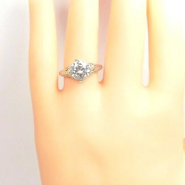 Antique Art Deco Setting Mounting Plat Hold 6.5MM-7.5MM Ring Size 7 UK-N1/2 - Image 2 of 4