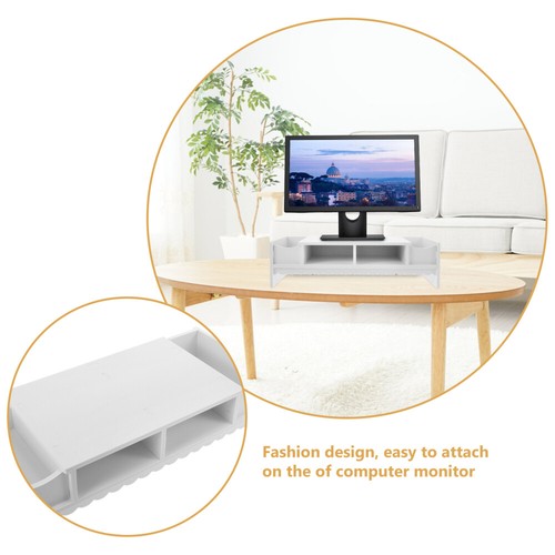 Increased Storage Box Office White Desktop Monitor Riser Stand Organizer - Photo 9/12