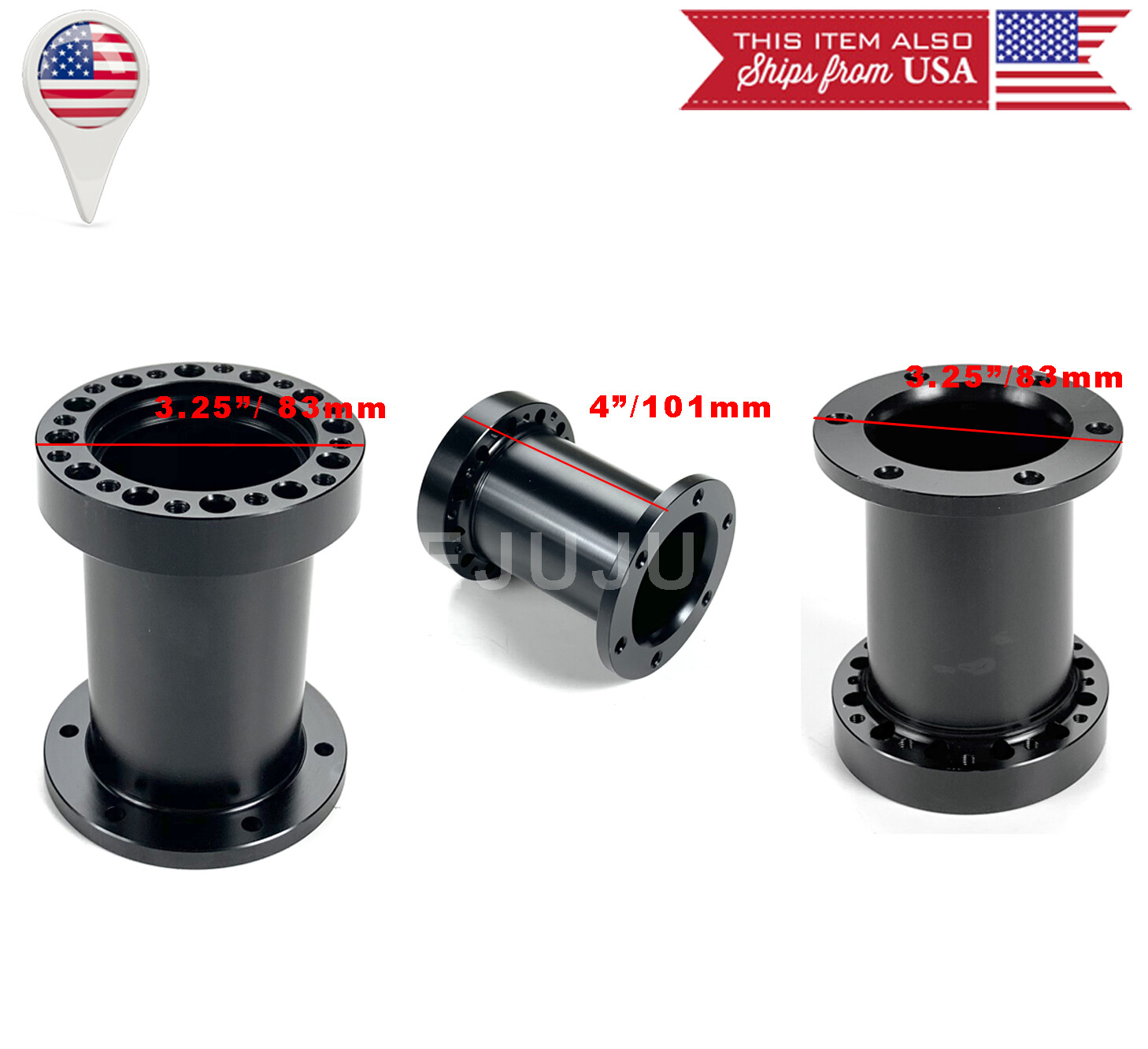 4" Black Steering Wheel Hub Extender Extension Spacer For Ford Chevy Dodge eBay