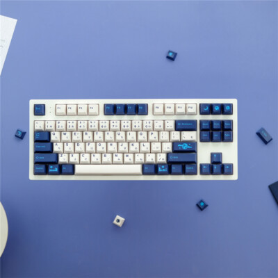 Blue Moon Theme Keycap PBT 129PCs/SET For MX 104 108 87 64 68 980 GMK Copy Ver