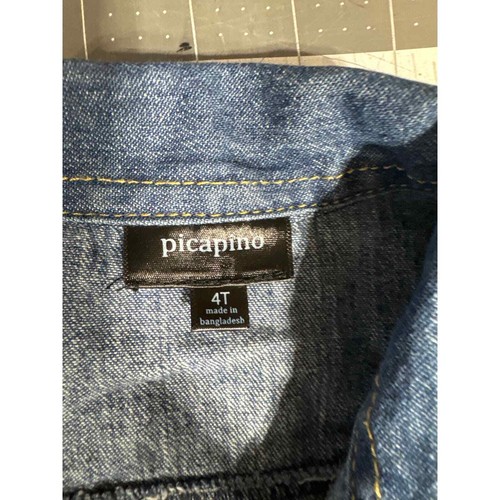 Picapino denim jacket fall winter size 4T casual little girls - Picture 2 of 5