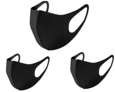 3-PACK Face Fashion Mask Washable Reusable Unisex Adult MASK Black