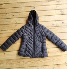 Womens Everlast Puffer Jacket/coat Size Large Hooded Padded Full Zip Black