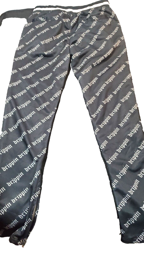 Forever 21 mens Drippin allover print zip ankle comfort pants