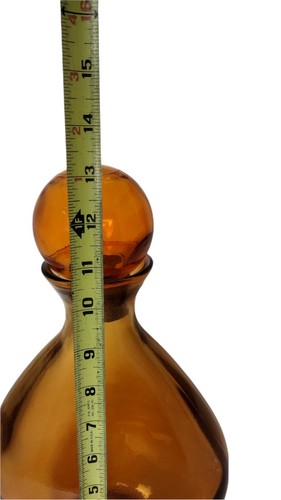 Vintage Mid Century Modern Art Deco Large Glass Decanter W/Ball Glass Stopper - Picture 6 of 7