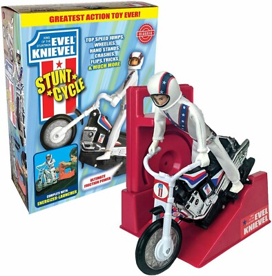 Evel Knievel Stunt Cycle Action Figure [Black Bike, Red Launcher]