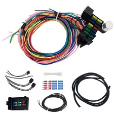 14 Circuit Universal Wiring Harness for Chevy Ford Chrysler Mopar Street Musc...