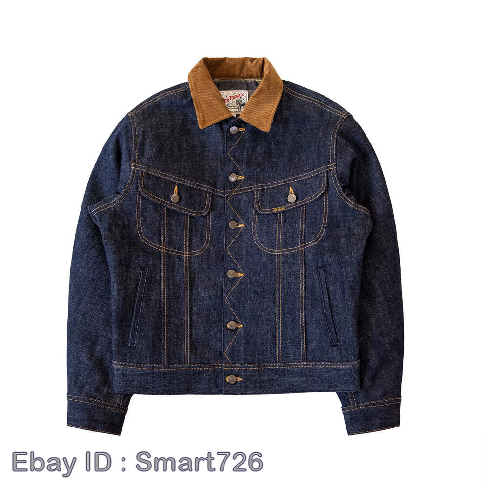 Red Tornado Blanket Lined Jean Jacket 18oz Selvedge Denim Red Tornado Blanket Lined Jean Jacket 18oz Selvedge Denim